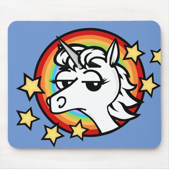 FUNNY CARTOON UNICORN MOUSE PAD (Front)