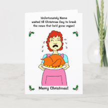 Funny Cartoon Vegan Turkey Mum Christmas