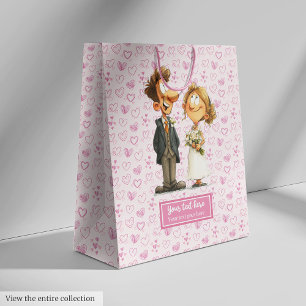 Funny Cartoon Wedding Gift Bag Bride Groom Humor