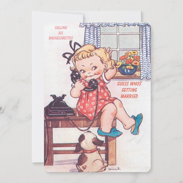 Funny cartoon wedding gossip invitation (Front)