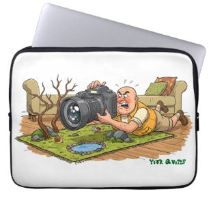Funny Cartoon Wildlife Photography Scene Laptop Sleeve