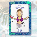 Funny Cartoon Woman Tropical Beach Cruise Door  Magnet<br><div class="desc">This funny cartoon magnet with a swimsuit clad women is perfect for your door as you cruise or relax on a beach vacation. You can customise this magnet with your name and message! Look for my collection featuring men and women to mix and match magnets and other souvenirs to make...</div>