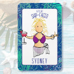 Funny Cartoon Woman Tropical Beach Cruise Door  Magnet<br><div class="desc">This funny cartoon magnet with a swimsuit clad women is perfect for your door as you cruise or relax on a beach vacation. You can customise this magnet with your name and message! Look for my collection featuring men and women to mix and match magnets and other souvenirs to make...</div>