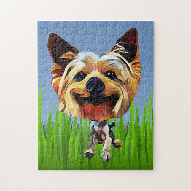 Funny Cartoon Yorkie 252 Piece Puzzle (Vertical)