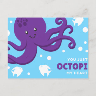 Funny Cartoony Octopus Postcard