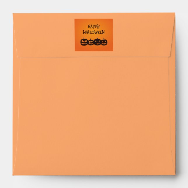Funny Carved Halloween Pumpkin Quartet Envelope (Back (Top Flap))