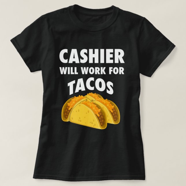Funny Cashier Gift Tee Shirt (Design Front)