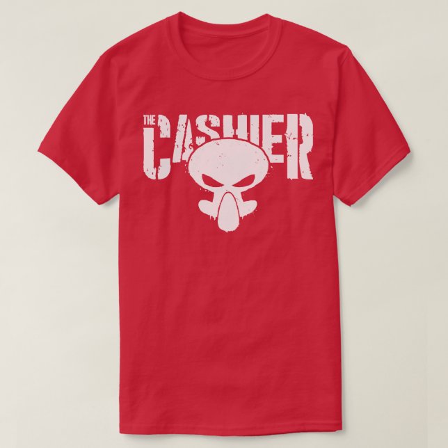 Funny Cashier toon Character Vigilante Crossover T-Shirt (Design Front)