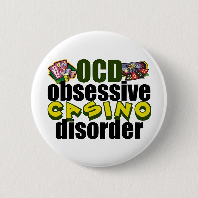 Funny Casino Addict 6 Cm Round Badge (Front)