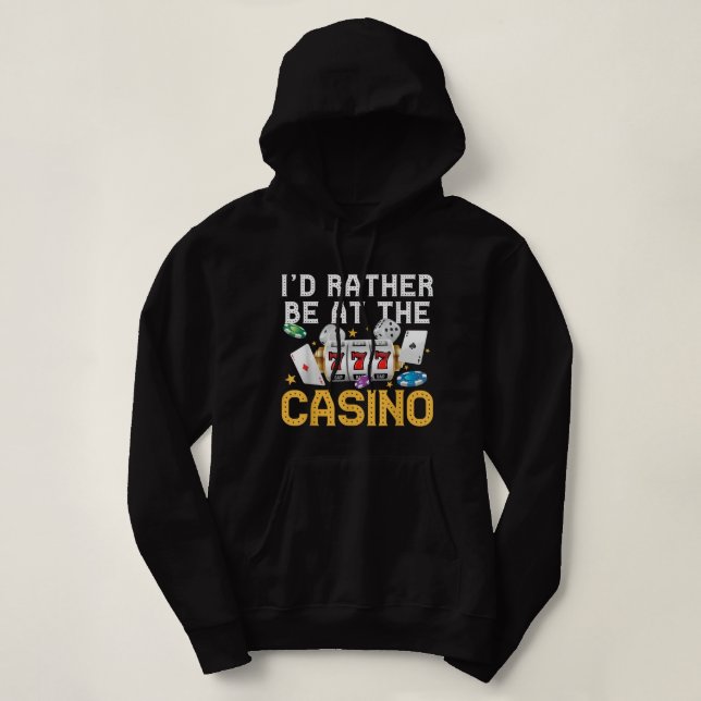 Funny Casino Gambling Art Men Women Las Vegas Slot Hoodie (Design Front)