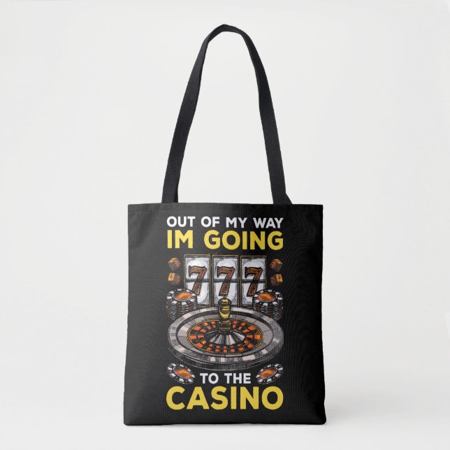 Funny Casino Gambling Humour Slot Machine Poker Fa Tote Bag (Front)