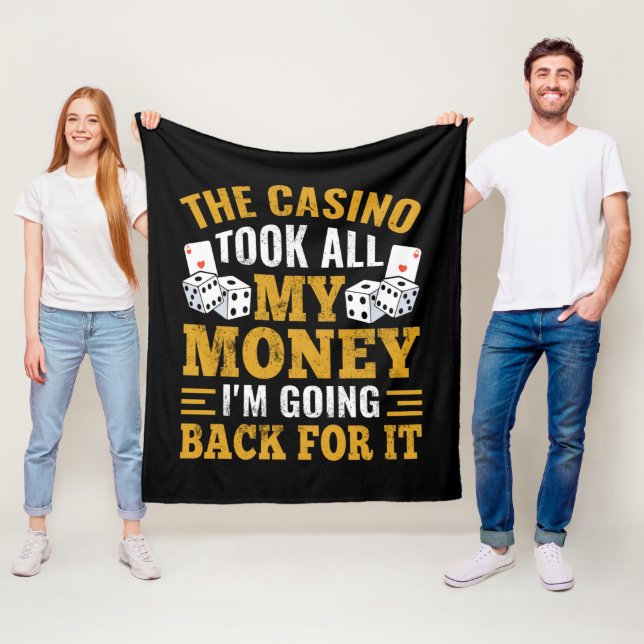 Funny Casino gambling money Fleece Blanket (In Situ)
