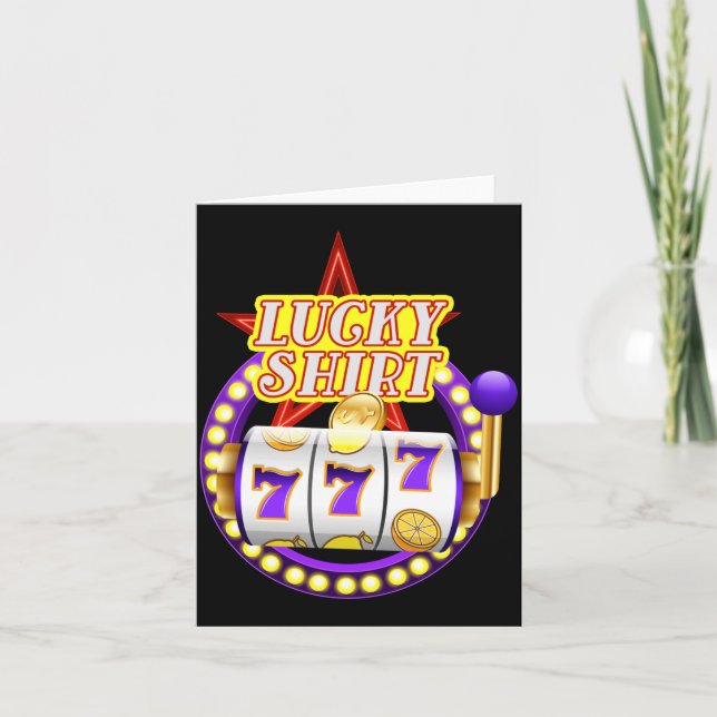 Funny Casino Slot Machine Jackt Lucky  Card (Front)