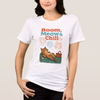 Funny Cat 4th of July Summer T-Shirt