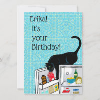 Funny Cat 9 Lives Personalised Birthday