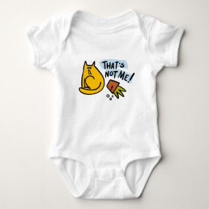 Funny cat and an overturned flower pot baby bodysuit