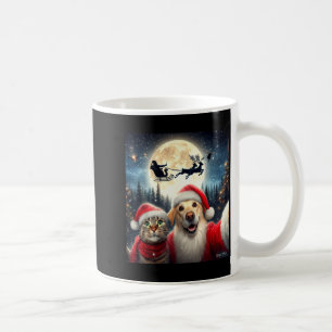 Funny Cat And Dog Selfie With Santa Claus Christma Coffee Mug
