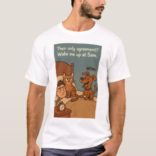 Funny Cat and Dog T-Shirt – Their Only Agreement?