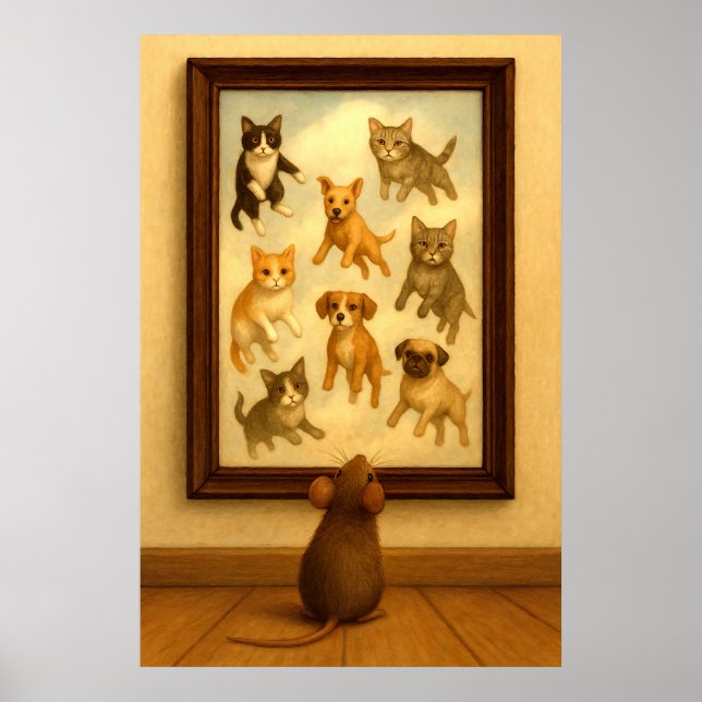 Funny Cat and Dog Wall Art (Front)