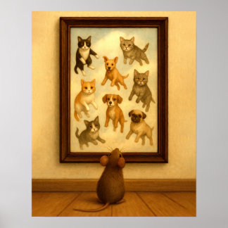 Funny Cat and Dog Wall Art