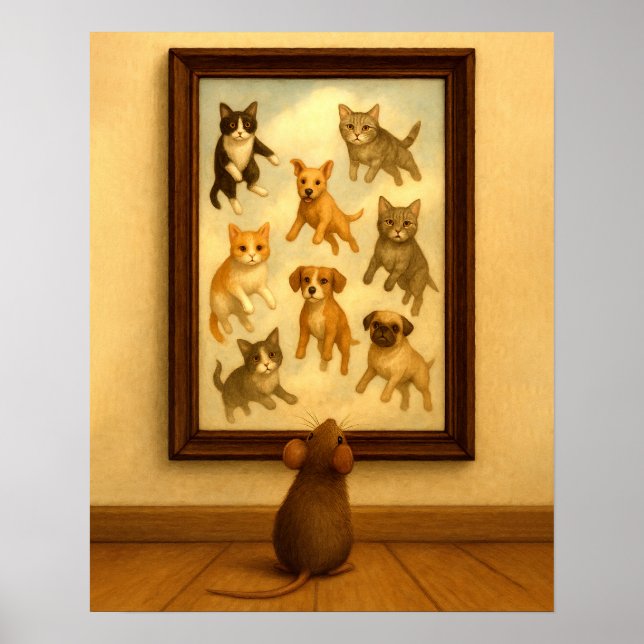 Funny Cat and Dog Wall Art (Front)