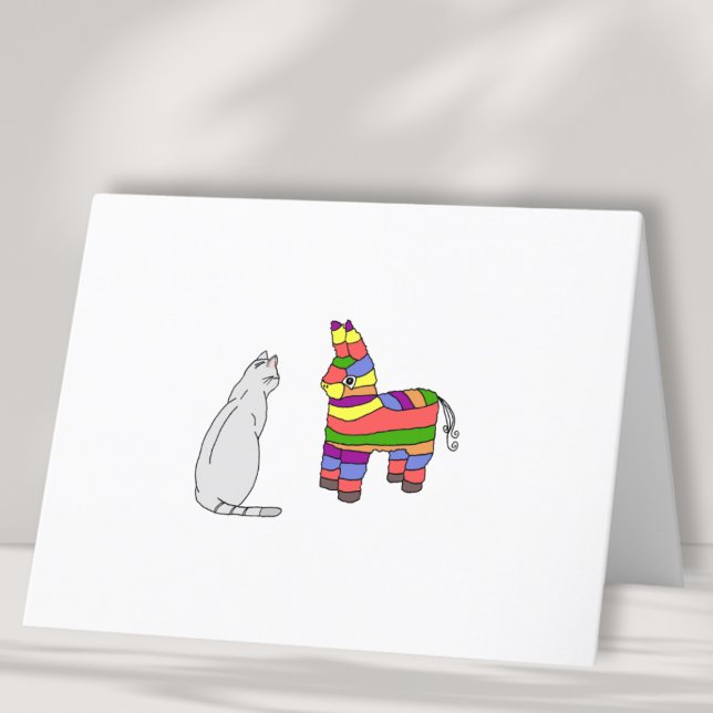Funny Cat and Pinata Blank Card (Creator Uploaded)