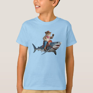 Funny Cat and Shark Kids' T-Shirt