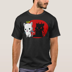 Funny Cat Angel Outside Devil Inside Comic Shirt
