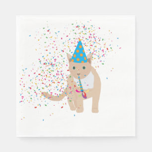 Funny Cat Animals Having a Party  Napkin