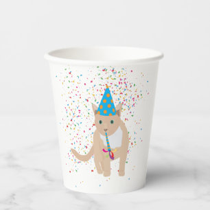Funny Cat Animals Having a Party Paper Cups