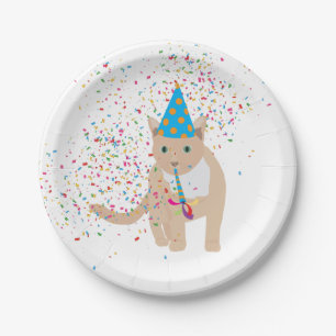 Funny Cat Animals Having a Party Paper Plate