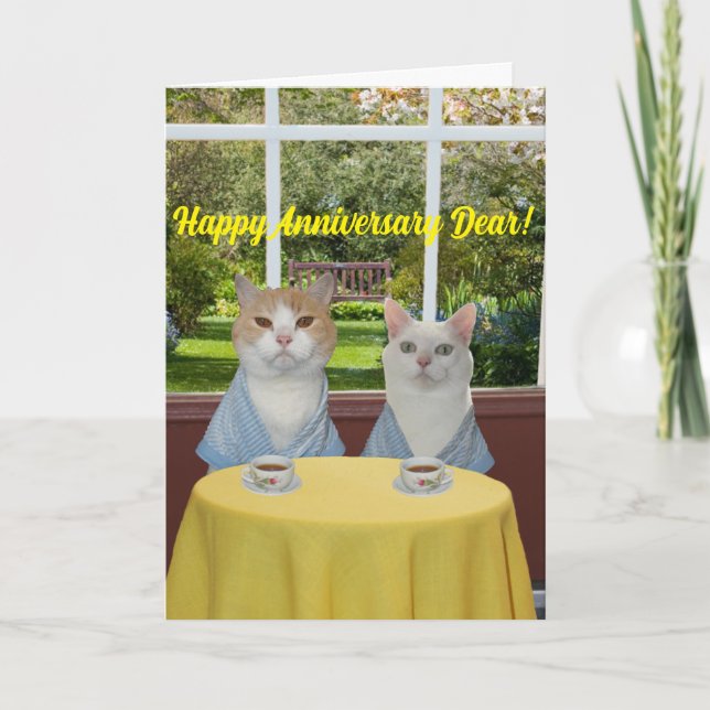 Funny Cat Anniversary Card for Spouse (Front)