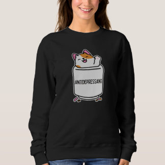 Funny Cat Antidepressant Med Box  Sweatshirt