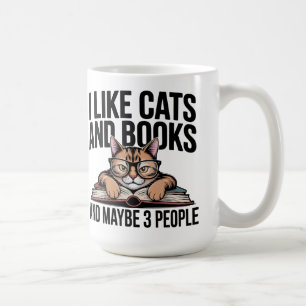 Funny Cat Antisocial Kitty Introvert Book Lover Coffee Mug