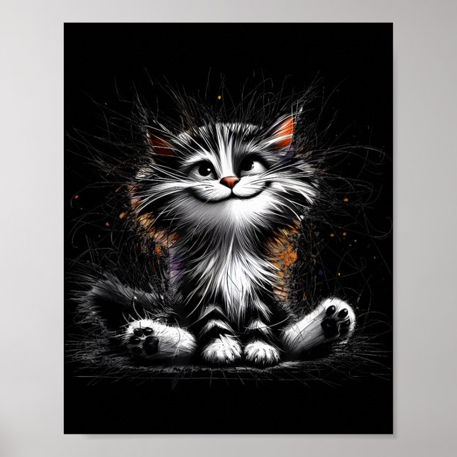 Funny Cat Art Print  (Front)