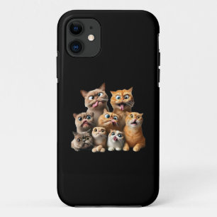 funny cat art print iPhone 11 case