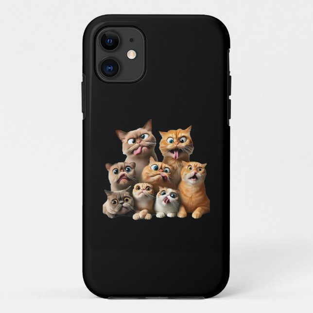 funny cat art print Case-Mate iPhone case (Back)