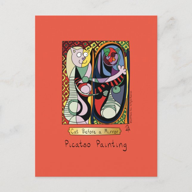 Funny Cat Artist Postcard (Front)