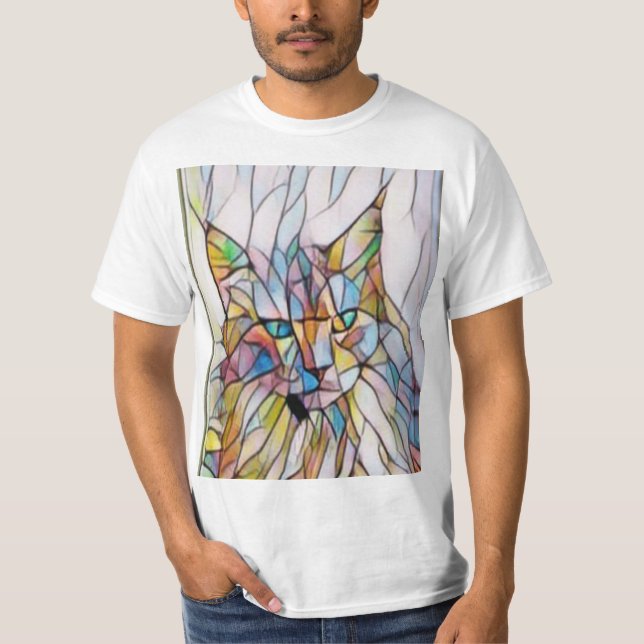 Funny Cat Artwork T-Shirt (Front)