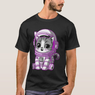 Funny Cat Astronaut Space, Cute Kitty Design T-Shirt