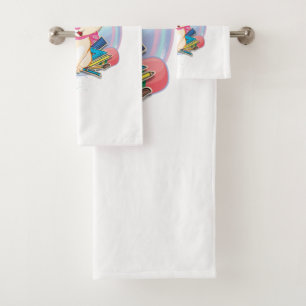Funny Cat Back To School Bath Towel Set
