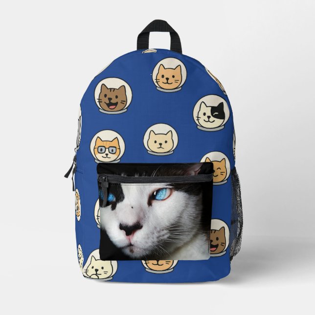 Funny Cat Backpack With Custom Photo Option (Front)