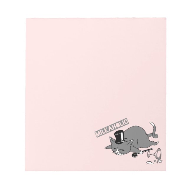 Funny Cat Baron Pun Cartoon Notepad (Front)