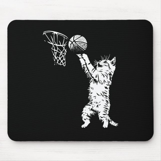 Funny Cat Basketball  Mouse Mat (Front)