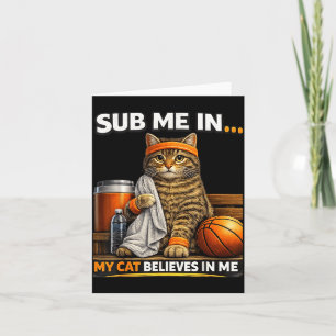 Funny Cat Basketball Player Card