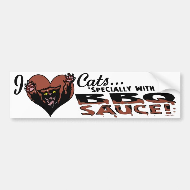 Funny Cat BBQ Bumper Sticker (Front)