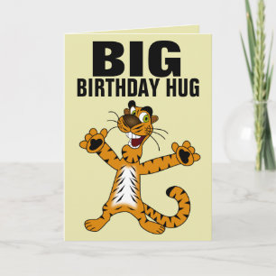 FUNNY CAT BIG HUG BIRTHDAY GREETING CARDS