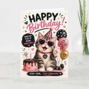 Funny Cat Birthday Card For Everyone