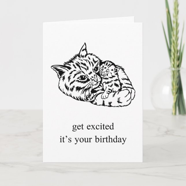 Funny Cat Birthday for Friend, Mum, Dad Card (Front)