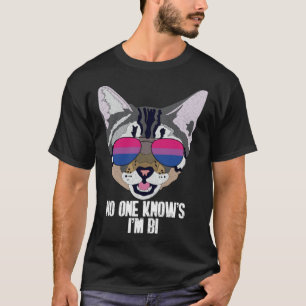 Funny Cat Bisexual Pride No One Knows I'm Bi T-Shirt